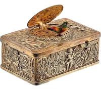 3D Embossed Bird Music Box, Vintage Wind Mechanical Singing Bird Music Box with Bellows, European Vintage Art Collectible Birds Gifts,for Home & Office Decor (1 pcs)