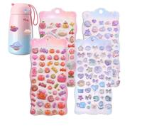 3D Embossed Stickers for Children | 3D Bubble Stickers 4 Theme Set | Cute Candy Designs | Schools, Classrooms, Nurseries, Nursery, Notebooks, Scrapbooks, Handmade Diary