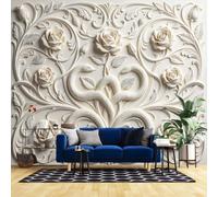 3D Embossed Wallpaper 100X72Inch 3D Panoramic Serpent Rose Non-Woven Wallpaper Embossed Relief Texture Poster Photo Wall Paper Feature Wall Mural for Bedroom Living Room Office Rose Serpent 250X180C