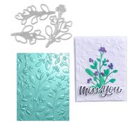 3D Embossing Folder and Metal Die Set for Card Making,Texture Fades Flower Background Embossing Template Paper Card Embossing Stencil for DIY Scrapbooking Photo Album Card Paper Craft Decoration