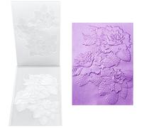 3D Embossing Folder, Floral Pattern Texture Plate for Card Making, Scrapbooking & Paper Crafts, Plastic Embossing Template with Detailed Flower Design for DIY Projects, 4.5" x 6.3"