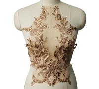 3D Embroidery Lace Applique Patches， Embroidered Lace Applique Sewing(Color1)