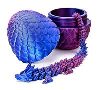 3D Emulated Dragon Crystal Egg Fidget Toy with Removable Mystery Dragon Egg - Laser Purple