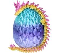 3D Emulated Dragon in Egg,Articulated Crystal Dragon with Dragons Egg,Home Office Decor Executive Desk Toys,Crystal Dragons with Dragonegg Removable Mystery Dragonegg Toy