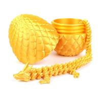 3D Emulated Dragon in Egg,Articulated Dragon,3D Crystal Dragon Egg,3D Printed Dragon Egg Fidget Toy,Crystal Dragon with Dragon Egg Removable Mystery Dragon Egg Toy (Yellow)