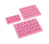 3D English Letter and Number Silicone Mold Set for Cake Fondant Chocolate Jelly Mousse Decoration, Flexible Baking Mold Tools 3PCS