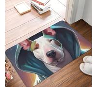 3D English Staffordshire Bull Terrier Dog In A Hoodie Non-slip Doormat Floor Mat Carpet Rug for Kitchen Entrance Home Footpad Mats-40x60cm