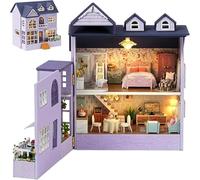 3d European-style Cottage Model, Diy Miniature Dollhouse, Multi-layered Openable Design, Book Corner Decoration Kit, Creative Handmade Gift (Happy Manor)