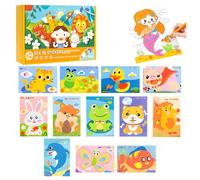 3D EVA Sticker Craft, 12pcs/Set Sticker Puzzle Pleasure DIY Cartoon Animal Learning Education Program for Toddler Kids Art Craft Kits (Our Friends)