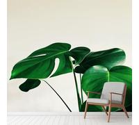 3D Exotic Tropical Palm Wall Stickers, Botanical Plants Leaf Mural Self-Adhesive Wallpaper, Elegant Leaves Vinyl Murals Poster for Home Office Bedroom Decoration 210x300 cm