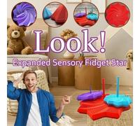 3D Extended Sensing Fingertip Gyroscope Star | With Handle, Colorful Rotating Spiral Design | Relieves Stress, Anxiety, and Irritability, Helps Relax (Phantom Model, 19 Rings)