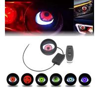 3D Eye Lights For Car,Devil Eye Demon Evil Eyes Headlight,New USB LED Dynamic Devil Eye 12V Headlights for Any Car Model,Red/Blue/Green Devil Eye Mini Projector Lamp with Remote Control (1PCS)