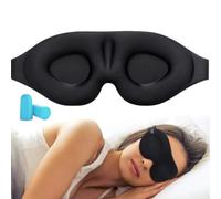 3D Eye Mask for Sleeping with Earplugs Contoured Sleep Mask Blindfold for Women & Men, Soft Foam Night Eye Cover, Blocks Out Light, Includes Noise Reduction Ear Plugs for Sleep & Travel