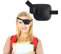 3D Eye Patches for Left and Right Adults Adjustable Eye Adjustable Medical Eyepatch for Lazy Eye Large Black (Left Eye)