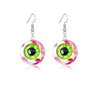 3D Eyeball Dangle Earrings for Women Halloween Horror Spooky Monster Eye Drop Earrings Gothic Cosplay Costume Jewelry Gift, Middle, Acrylic Metal Resin, No Gemstone