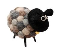 3D Fabric Lamb Doll, Felt Sheep, Handmade Desktop Stuffed Seeps for Figurine, Cute Little Animals Plush Decors with Farmhouse Style, House Accessory for Home, and Office, 4.33x3.94x3.94 Inches