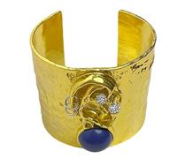 3D Face Features Statement Cuff Wide Adjustable Hand Jewelry Modern Minimalist Wide Cuff Elegant Adjustable Wristwear, One Size, as described, as described