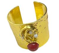 3D Face Features Statement Cuff Wide Adjustable Hand Jewelry Modern Minimalist Wide Cuff Unique Sculptural Wrist Accessory
