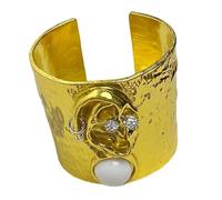 3D Face Features Statement Cuff Wide Adjustable Hand Jewelry Modern Minimalist Wide Cuff Unique Sculptural Wrist Accessory