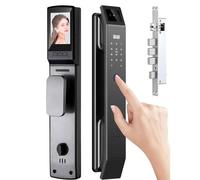 3D Face Recognition Smart Door Lock, Smart Digital Door Lock, Front Door Smart Lock with Camera,Fingerprint & Passcodes, Enabled for Home Entry Security, Front Door Access System
