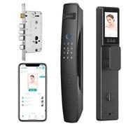 3D Face Recognition Smart Door Lock,Video Smart Lock with Camera,Build-in WiFi,Video Doorbell,Fingerprint,APP Control,Security WiFi Smart Mortise Lock Kit with Cylinder Deadbolt