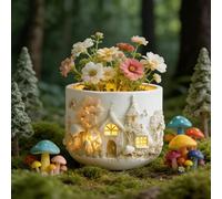 3D Fairy House Flower Pot Resin Moulds, Succulent Plant Pot Silicone Mould for Epoxy Resin, Storage Container Candle Vessels Pen Jewellery Trinket Holder Concrete Cement Mould for DIY Craft Home Decor
