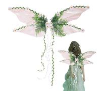3D Fairy Wings, Butterfly Costume Wing, 32.28x13.39in Flower and Leaf Design, Lightweight Dress Up Accessory, Adjustable Wearable Prop for Women, Kids, Cosplay, Festival, Halloween White