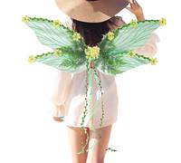 3D Fairy Wings, Butterfly Costume Wing, 32.28x13.39in Flower and Leaf Design, Lightweight Dress Up Accessory, Adjustable Wearable Prop for Women, Kids, Cosplay, Festival, Halloween Green