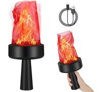 3D Fake Fire USB Rechargeable Fake Campfire, Portable Fake Fire Light Electric Fake Flame Light Fake Flame Lamp, Campfire Electric Campfire Halloween Christmas Party Decorations for Bar Stage Home