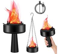 3D Fake Fire USB Rechargeable Fake Campfire, Portable Fake Fire Light Electric Fake Flame Light Fake Flame Lamp, Campfire Electric Campfire Halloween Christmas Party Decorations for Bar Stage Home