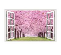3d Fake Window View Wall Sticker, Natural Scenery Fake Window Stickers, Snow Mountain Village Theme Wallpaper for Home