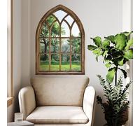 3D Fake Window Wall Stickers Arched Garden Scenery Art Murals Peel and Stick Adhesive Sticker Landscape Wall Art for Bedroom Living Room Home