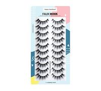 3D False Eyelashes Wispy Natural 14mm Soft Faux Mink Lashes Cat Eye Short Fluffy Reusable Fake Lashes 10 Pairs Happy Heartbeat(H2)