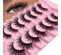 3D False Eyelashes, Wispy Natural Artificial Eyelash Extensions Set, 20 mm, Long Fairy Artificial Eyelashes, Natural Look, 5 Pairs, Reusable, Handmade, Lightweight Faux Mink Eyelashes (ZD72)