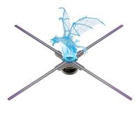 3D Fan Hologram Projector Christmas Tree for Shop, 16.5 inch/39.4 inch Holographic Projector WiFi, The pattern can be Diy at will, for home, Bar, Halloween Party Advertising Display (25.6)