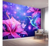 3D Fantasy Bird Lily Photo Wallpaper, Non-Woven Decoration Poster Picture Wall Mural, Colorful Large Wall Murals Hd Printing Water Proof for Living Room Bedroom Bathroom - 200 x 140 cm (W x H)