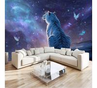 3D Fantasy Space Galaxies White Tiger Non-Woven Wallpaper Mural 350 x 256 cm, Blue Large Wall Coverings, Paste the Wall for Girls Boy Bedroom Nursery Teenagers Playroom Home Decor