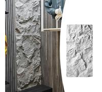 3D Faux Stone Wall PanelsPU Art Cladding Wallpaper Thick Accent Texture for Interior/Exterior Decoration 8pcs White Detailing for Living Room/Stairs