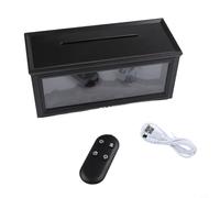 3D Fireplace Flame Aroma Diffuser with Humidifier Remote Control 280 mL Tank 7-Color LED Mood Lighting Whisper-Quiet for Home or Office Air Quality Improvement(Black)