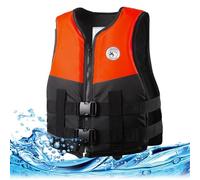 3D Fit Life Vest for Water Sports, High-Buoyancy EPE Foam Design, Durable Oxford Fabric with Bright Colors(Orange,XXL)