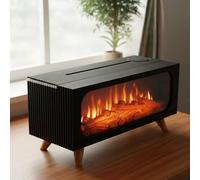 3D Flame Effect Aromatherapy Diffuser & Humidifier - 280ml Large Capacity, 7 Colour Changing LED with Remote Control, Ultra-Quiet, Auto Shut-Off & Timer, Perfect for Home, Bedroom, Yoga(Black)