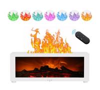 3D Flame Essential Oil Diffuser 150ml with Remote Control (White)