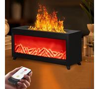3D Flame Essential Oil Diffuser, 220ml Fireplace Flame Light Humidifier with Timer, Auto-Off Protection,LED Night Light and Remote Control, Aroma Diffuser for Home, Office, Bedroom