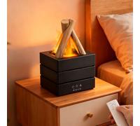 3D Flame Essential Oil Diffuser, Fireplace Flame Light Humidifier with Timer,Cool Mist Aromatherapy Diffuser 7 Colour LED Lights with Auto-Off Protection,280ml Aroma Diffuser for Home, Office, Bedroom