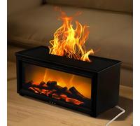 3D Flame Essential Oil Diffuser,Flammeneffekt-Diffusor mit 150 ml Wassertank, Auto-Off Protection, 7 Colors LED Night Light and Remote Control, Aroma Diffuser for Home