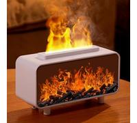 3D Flame Essential Oil Diffuser, Humidifier Flame Aroma Diffuser, Aroma Diffuser For Home, Office, Bedroom, With Function Timer (White)
