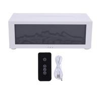 3D Flame Fireplace Humidifier, Bedroom Aromatherapy Diffuser Colorful Ambient Light Fireplace Flame Air Diffuser Humidifier with Timing Function (White)