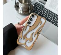 3D Flame Hollow Heat Dissipation Alien Case for Samsung Galaxy S24 S23 Ultra S22 Plus A06 A54 A15 Airbag Bumper Plating Cover,Plating gold,For Samsung A06