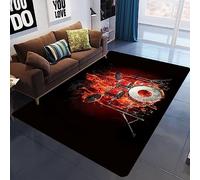 3D Flame Instrument Drum Indoor Large Rug For Bedroom Runner Mat Dorm Kids Room, Non Slip Area Rug Bedroom Kitchen, Nursery Rug Floor Carpet Yoga Mat 160 X 200 Cm / 62.99 X 78.74 Inches