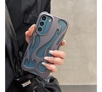 3D Flame Pattern Hollow Slim Phone Case For Samsung Galaxy S24 Ultra S23 Plus S22 A06 A55 A54 A16 A15 A14 Heat Dissipation Cover,Dark purple,For Samsung A55